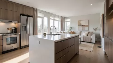 aranżacja kuchni z salonem