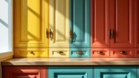 Jaka farba między szafkami w kuchni