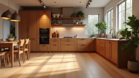 Jaka podłoga do drewnianych mebli w kuchni