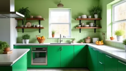 Jaki kolor ścian do zielonych mebli w kuchni