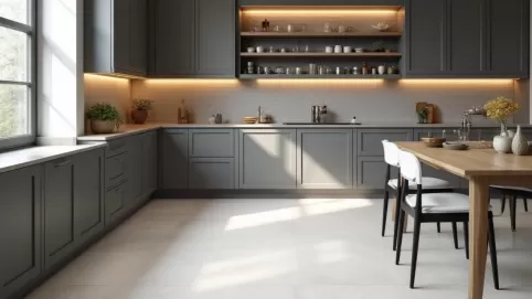 Jakie płytki na podłogę do szarej kuchni