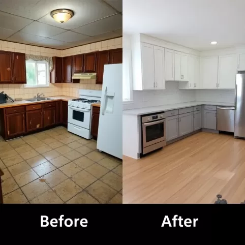 Remont kuchni przed i po